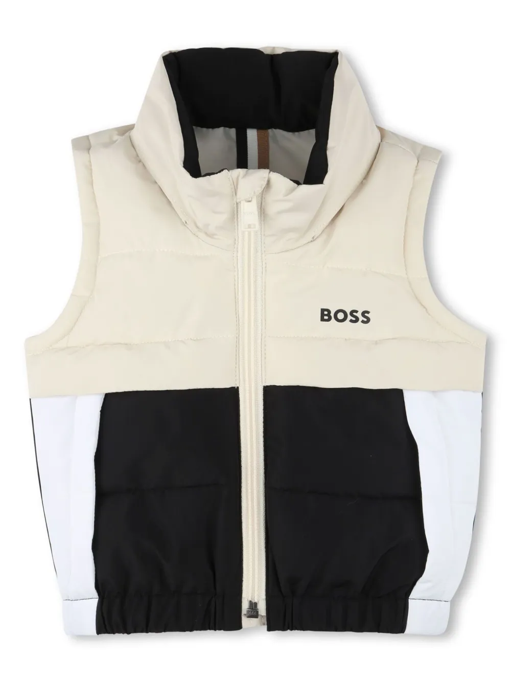 BOSS Kidswear Donsjack met logoprint Beige