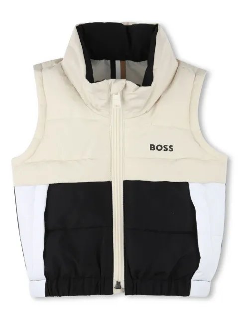 BOSS Kidswear logo-print puffer jacket