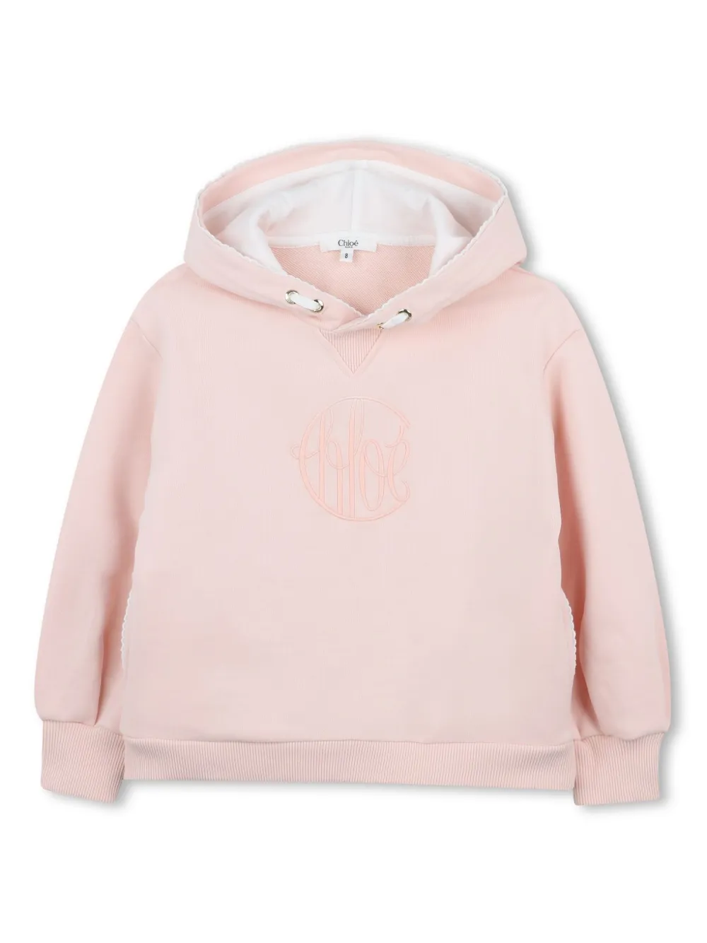 Chloé Kids Hoodie met geborduurd logo Roze