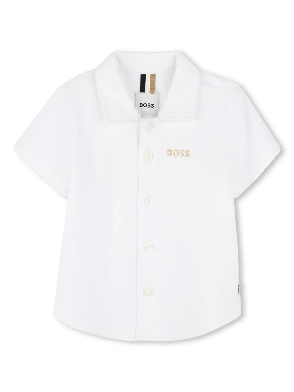 BOSS Kidswear Poloshirt met geborduurd logo Wit