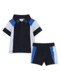 BOSS Kidswear colour-block polo and shorts set - Blue