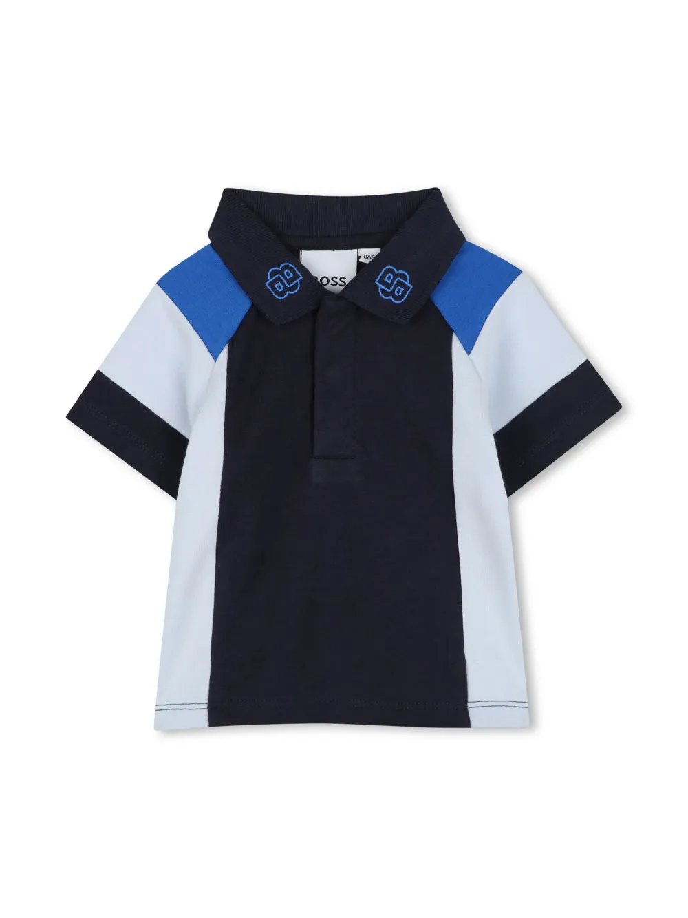 BOSS Kidswear Poloshirt en shorts met colourblocking Blauw