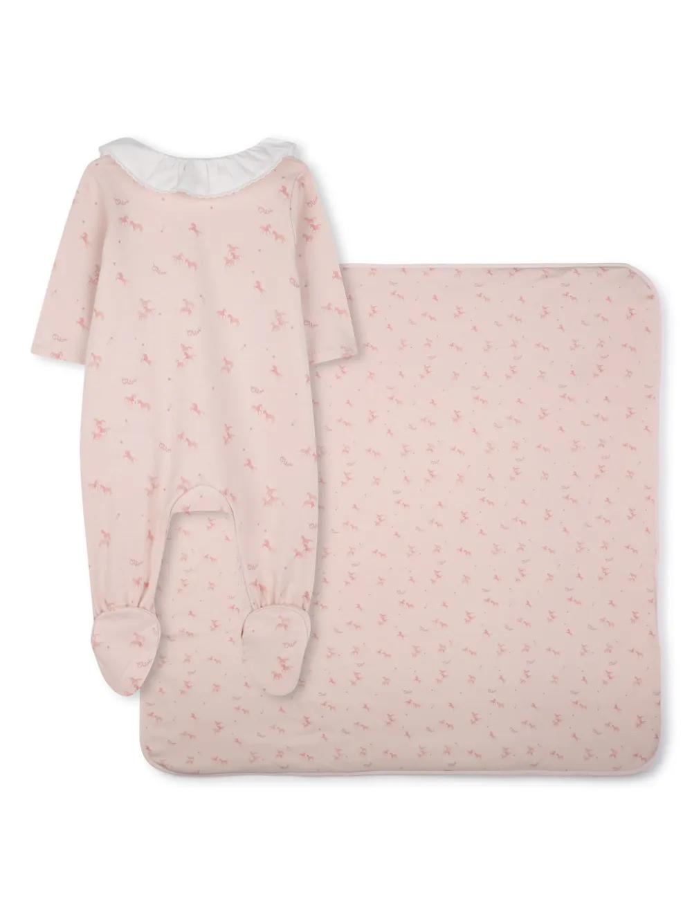 Chloé Kids Pyjama en deken met grafische print - Roze