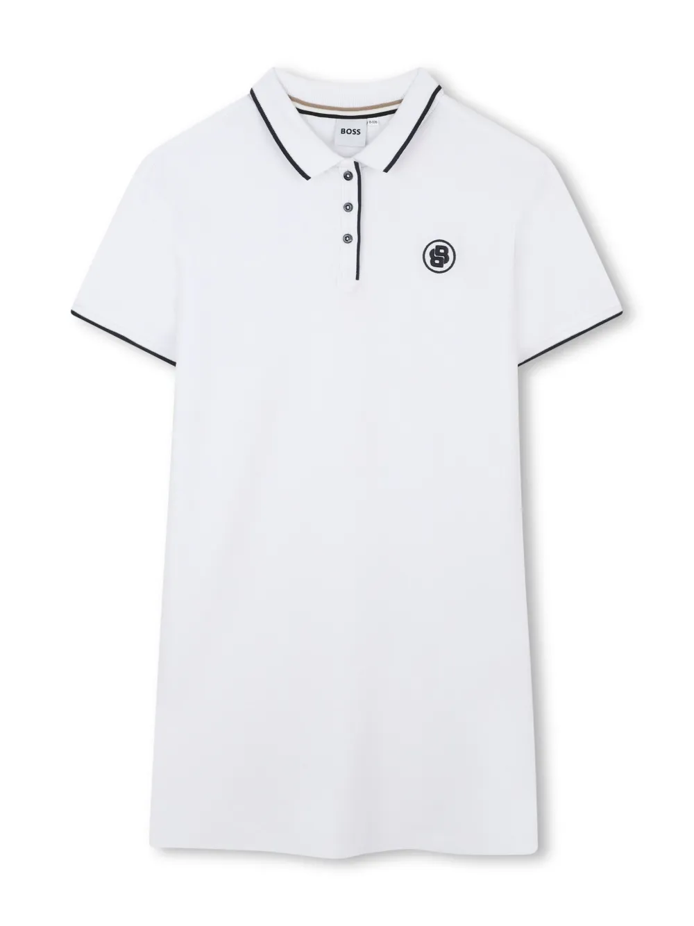 BOSS Kidswear Jurk met geborduurd logo Wit
