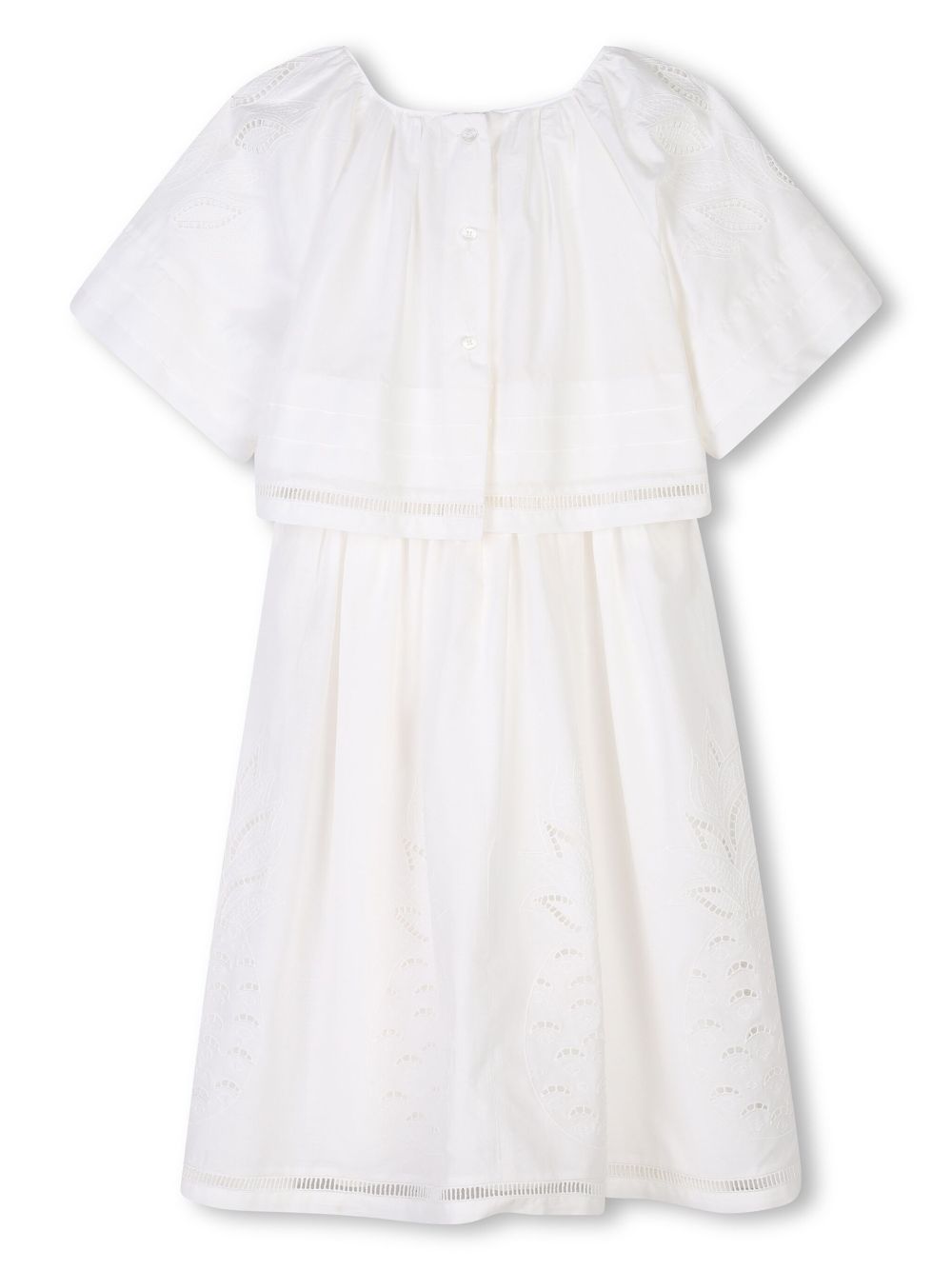 Chloé Kids Jurk met broderie anglaise - Wit