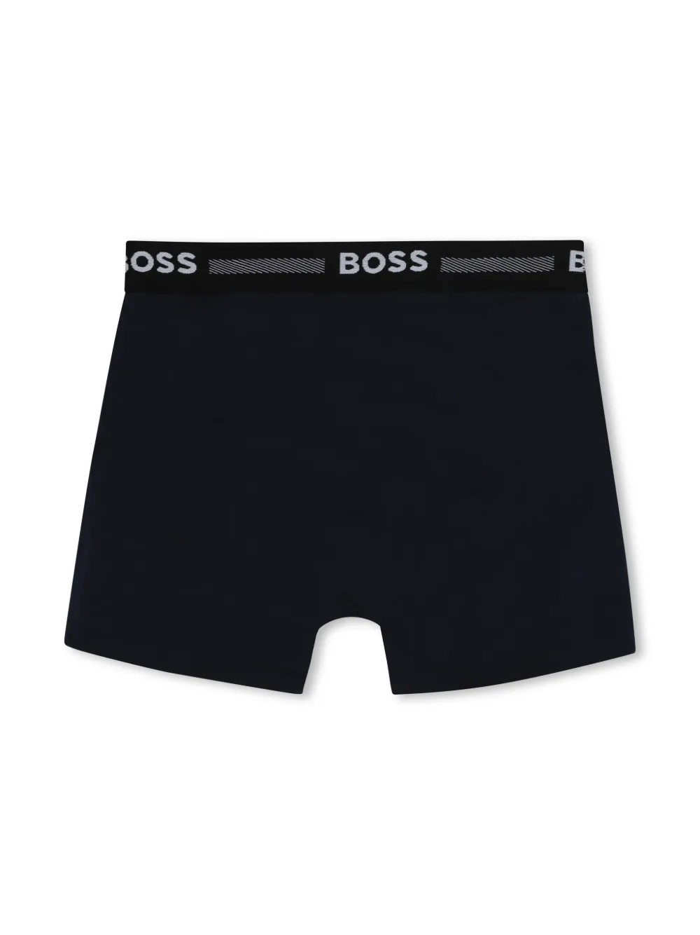 BOSS Kidswear Drie boxershorts met logoband Blauw