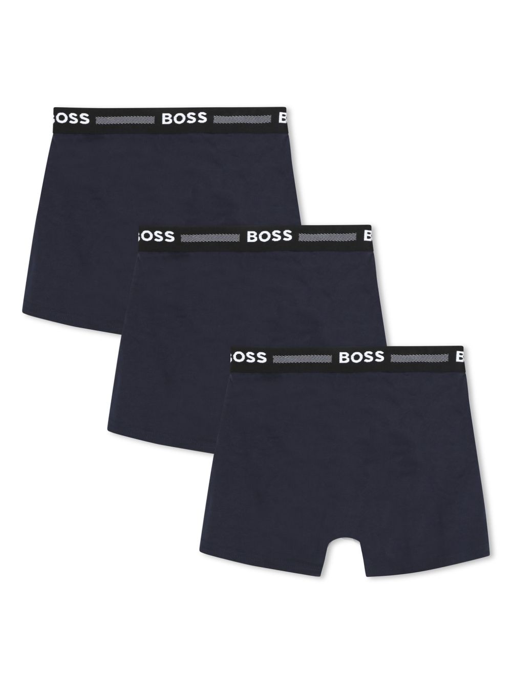 BOSS Kidswear Drie boxershorts met logoband - Blauw