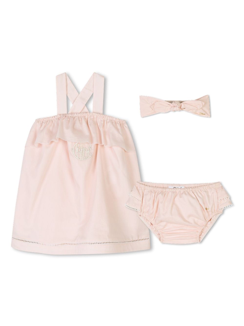 Chloé Kids organic cotton dress set - Pink