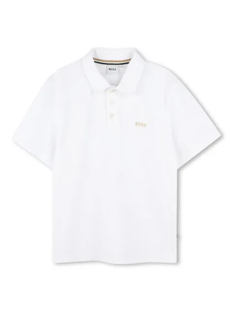 BOSS Kidswear logo-embroidered cotton polo shirt