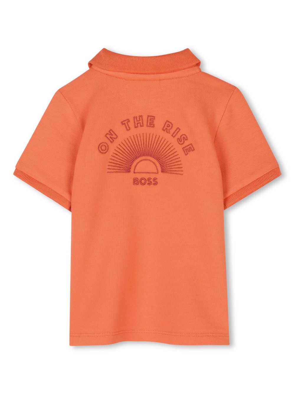 BOSS Kidswear Poloshirt met geborduurd logo - Oranje