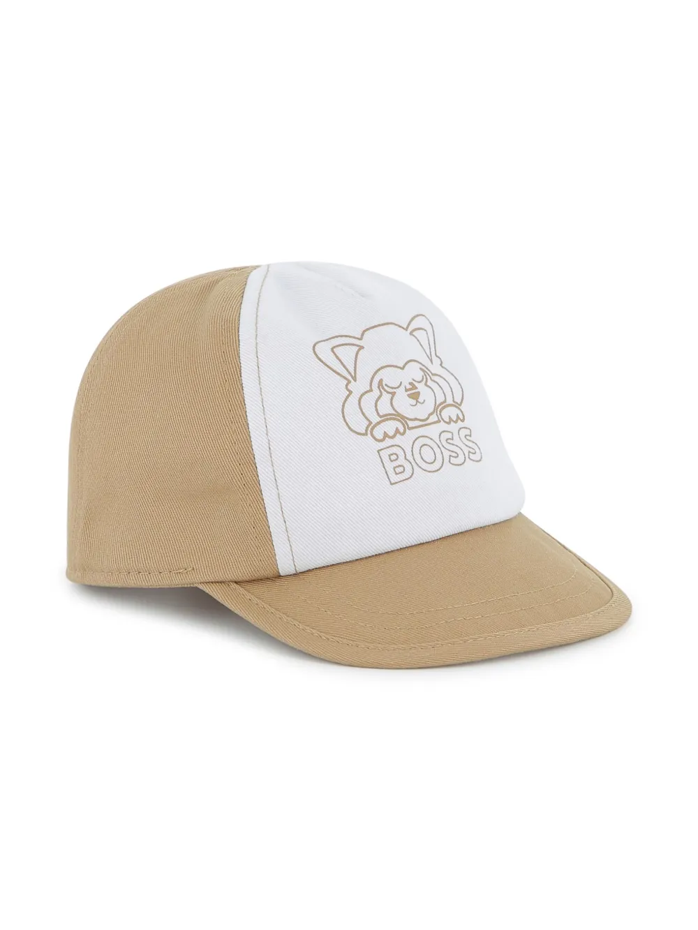 BOSS Kidswear Honkbalpet met logoprint Beige