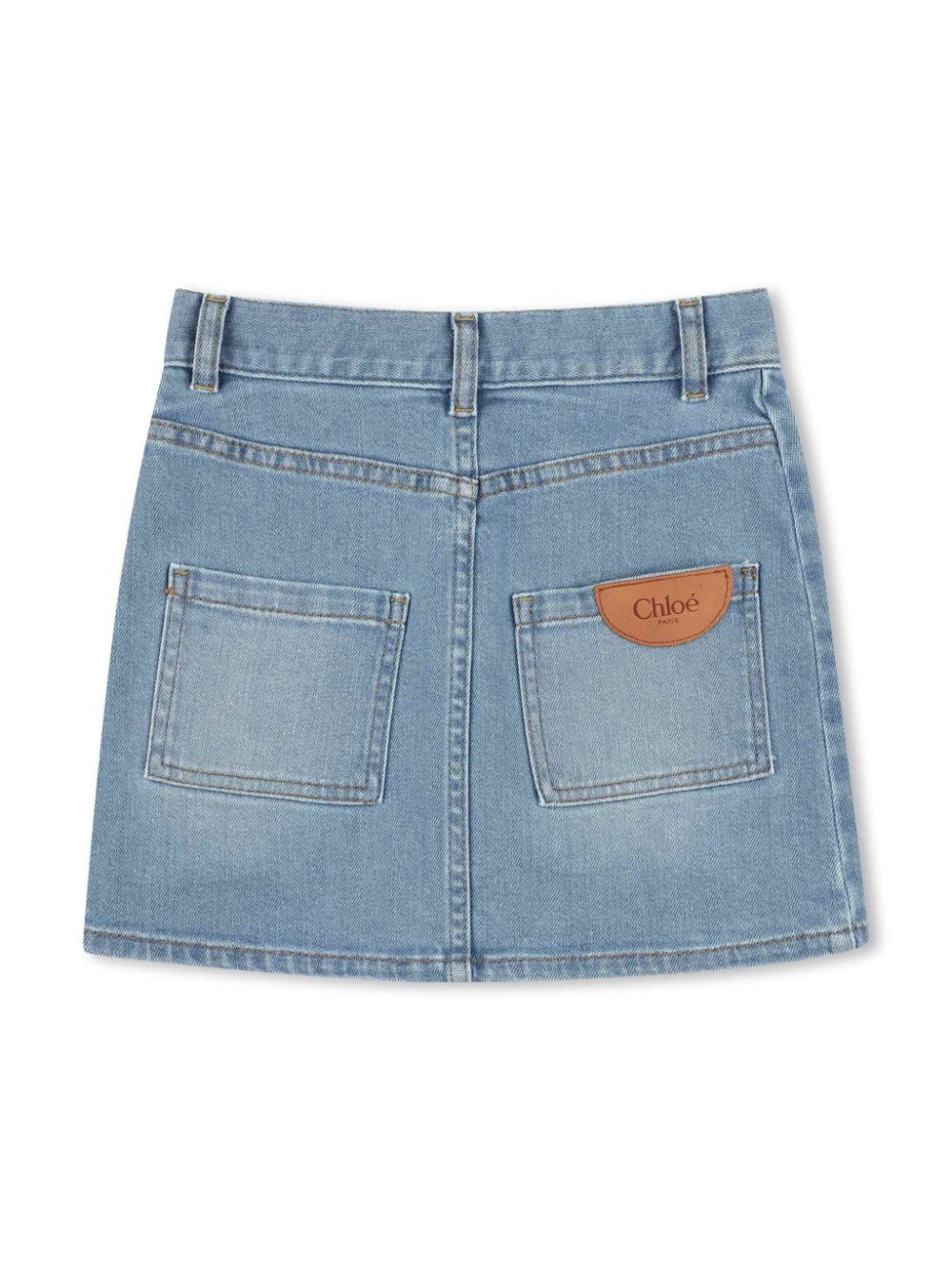 Chloé Kids Spijkerrok met logopatch - Blauw