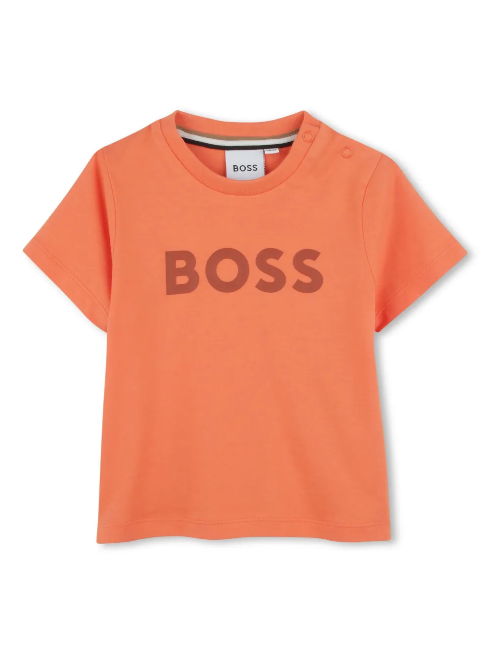 BOSS Kidswear T-shirt met logoprint Oranje