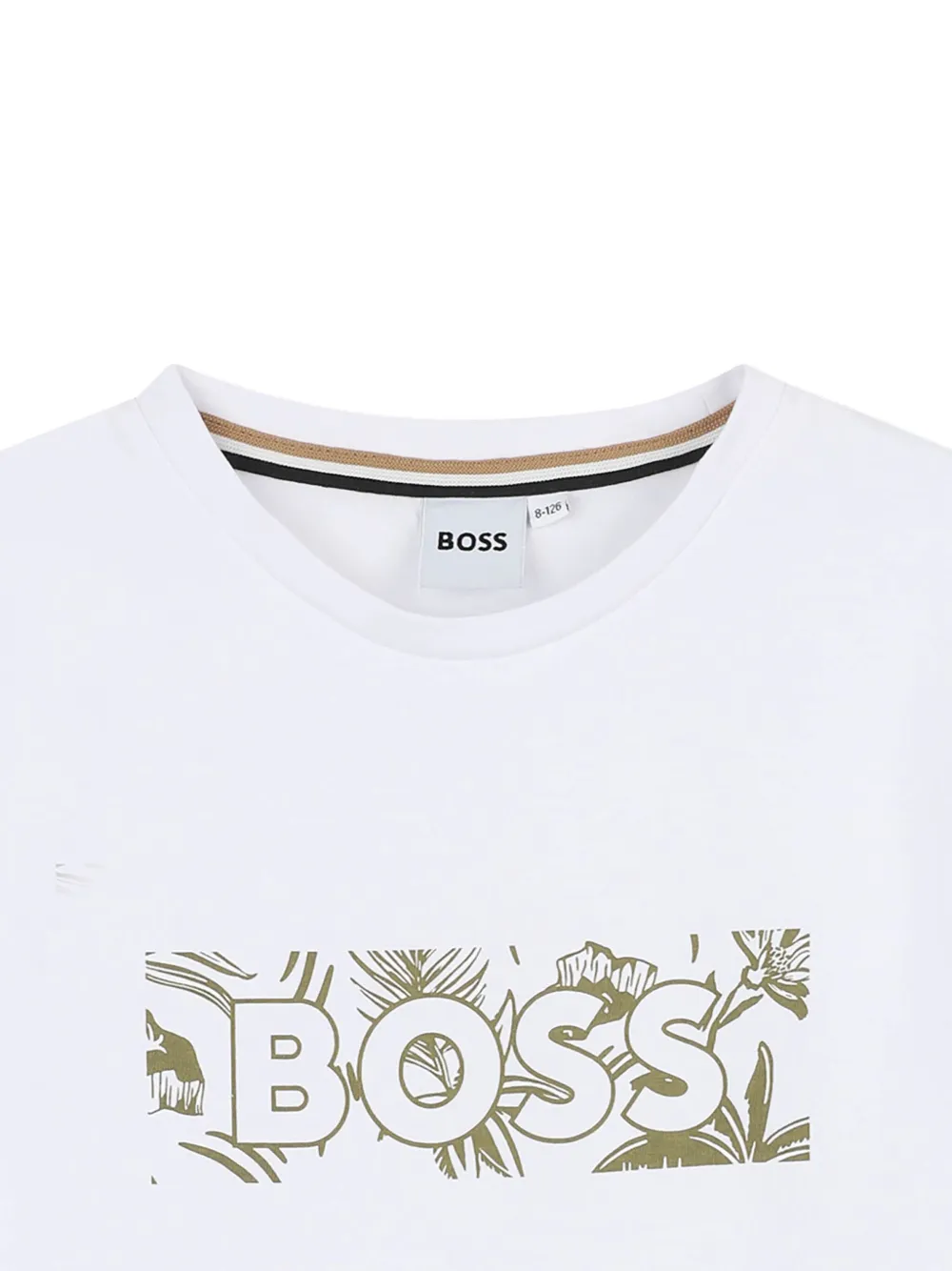 BOSS Kidswear Katoenen T-shirt met logoprint Wit