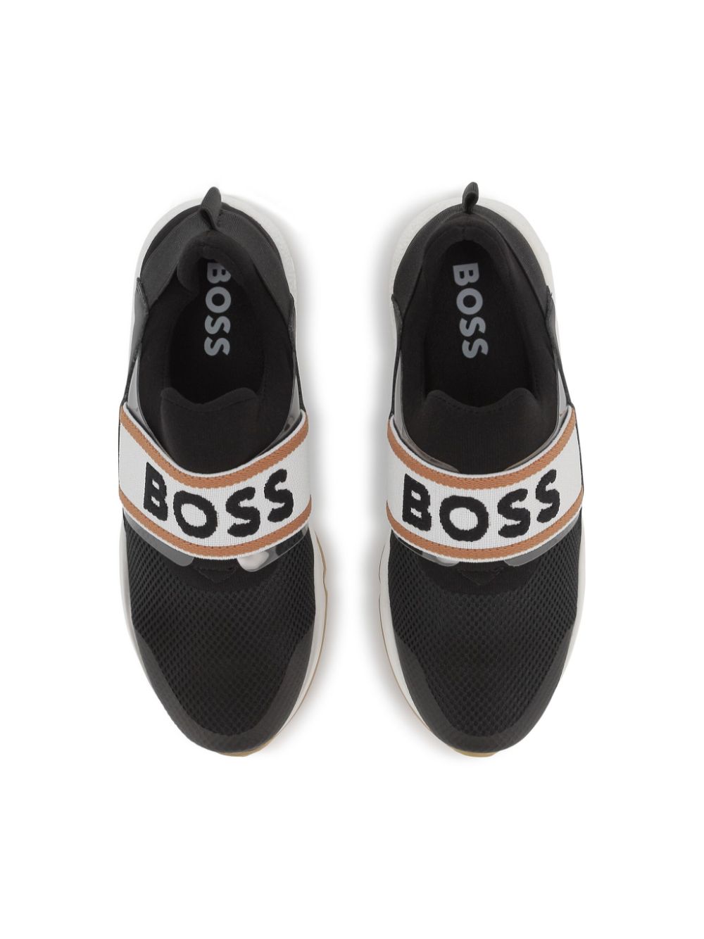 BOSS Kidswear Sneakers met logoband Zwart