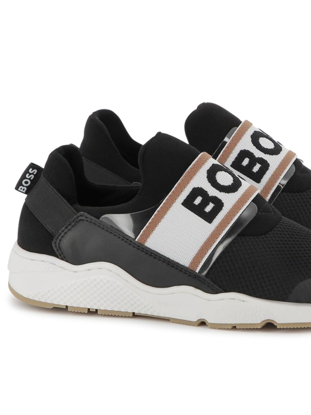 BOSS Kidswear Sneakers met logoband Zwart