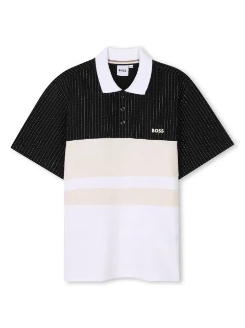 BOSS Kidswear logo-embroidered cotton polo shirt