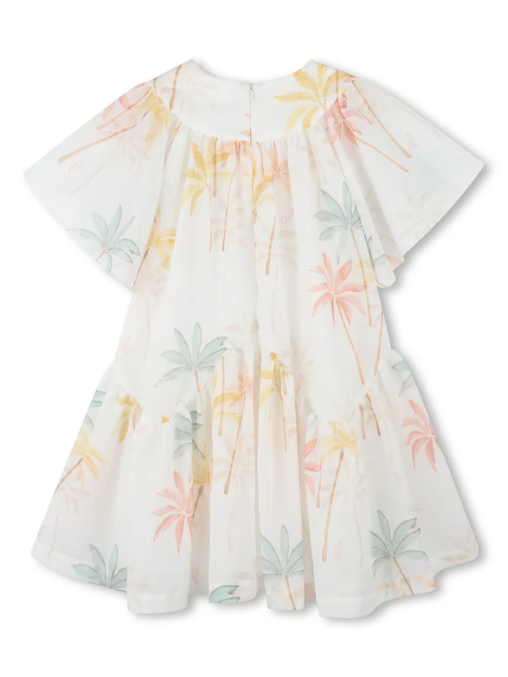 Chloé Kids Jurk met palmboomprint - Wit