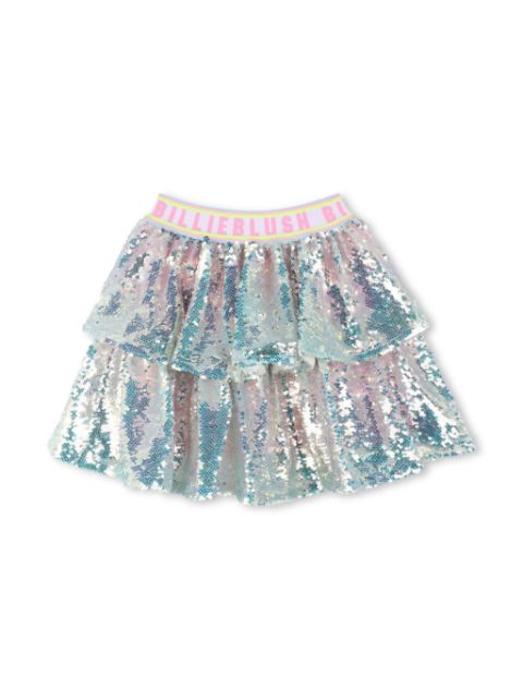 Billieblush sequinned tiered skirt