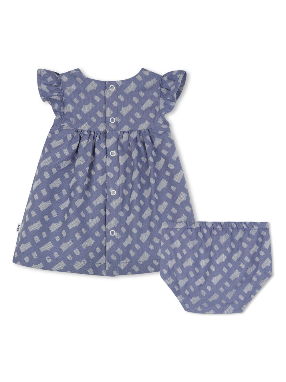 BOSS Kidswear Jurk met monogram-print - Blauw