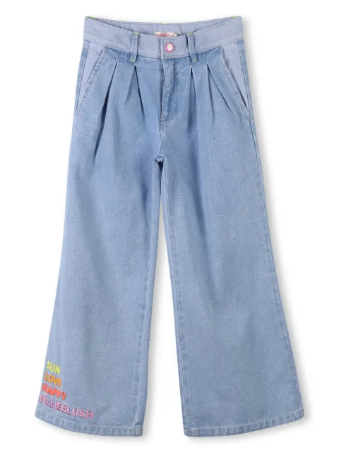 Billieblush embroidered wide-leg jeans