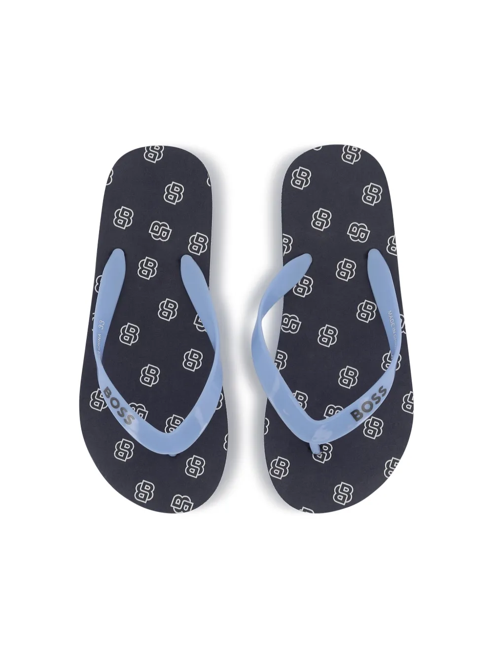 BOSS Kidswear logo-print flip flops Blue