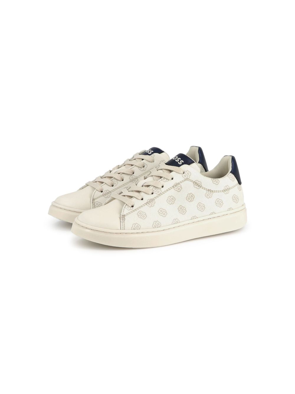 BOSS Kidswear Sneakers met monogramprint Beige