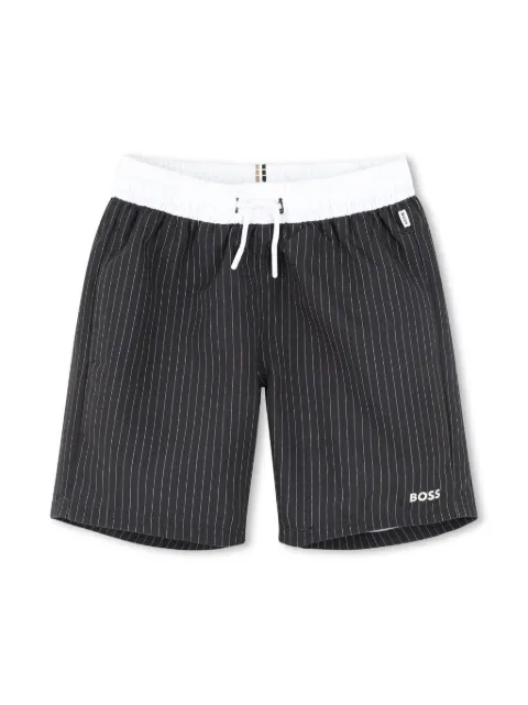 BOSS Kidswear pinstriped swim shorts
