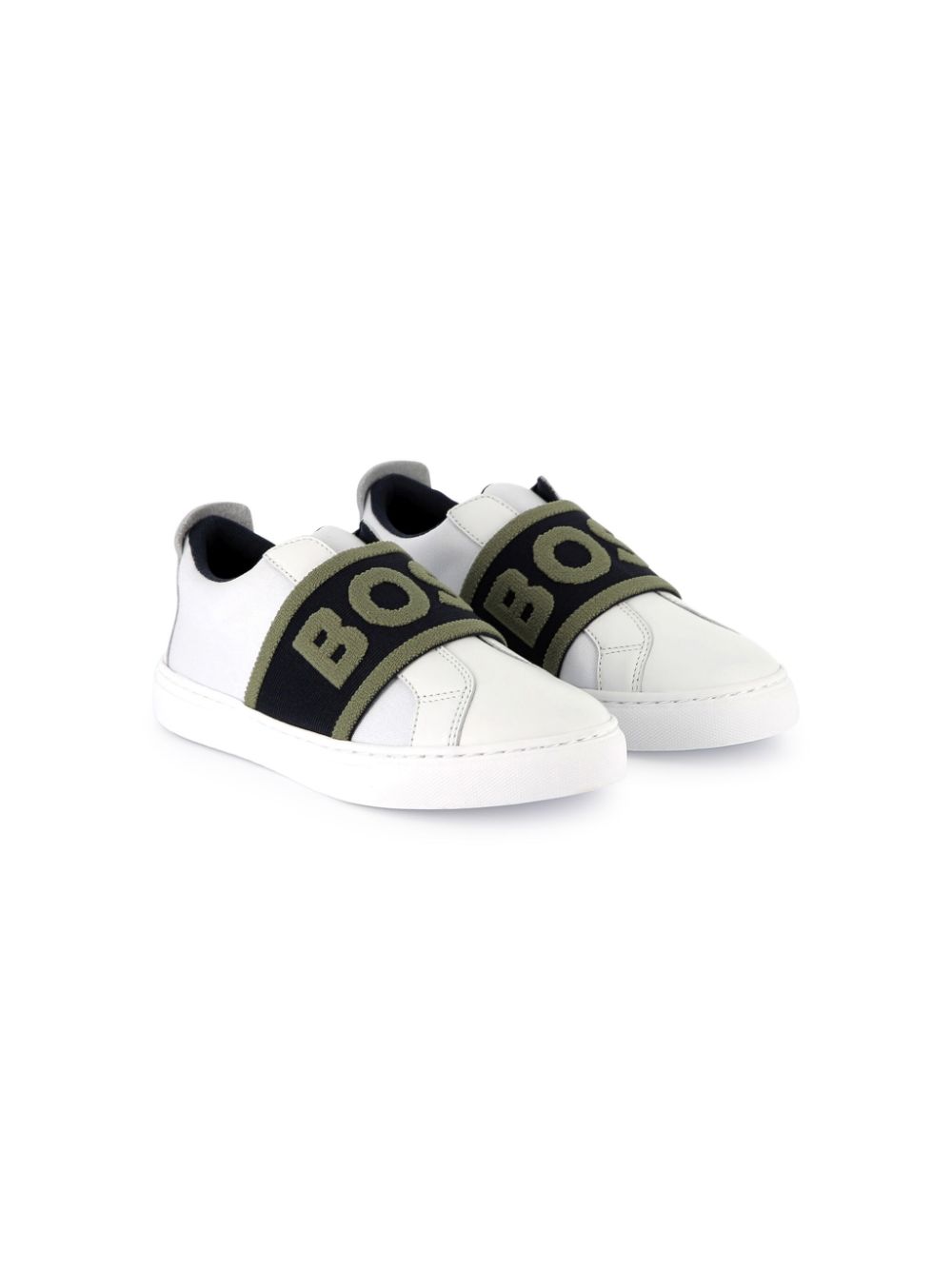 BOSS Kidswear logo-tape sneakers White