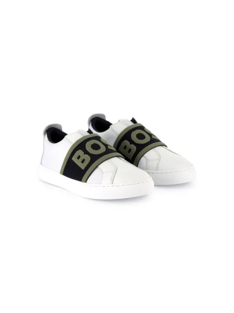 BOSS Kidswear logo-tape sneakers
