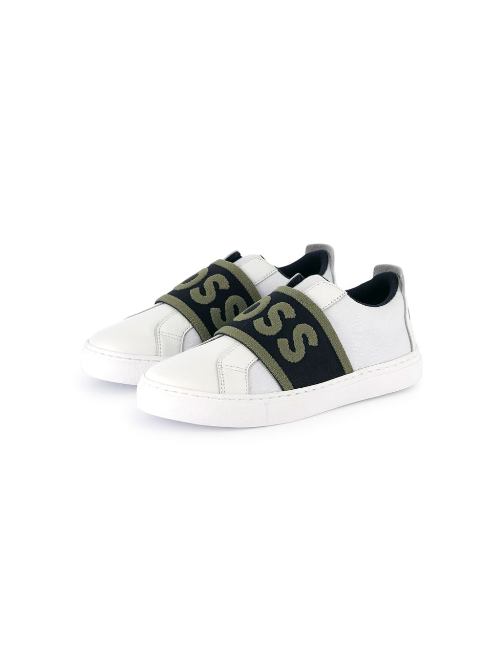 BOSS Kidswear Sneakers met logoband - Wit