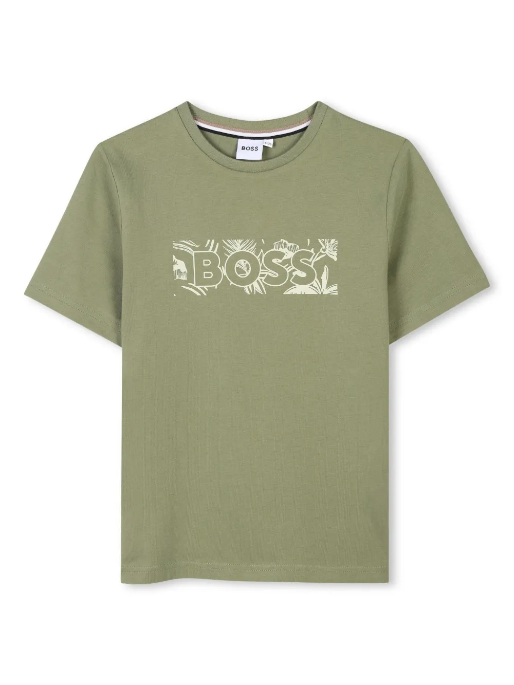 Shop Bosswear Logo-print Cotton T-shirt In Grün