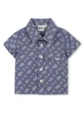 BOSS Kidswear monogram shirt and shorts set - Blue