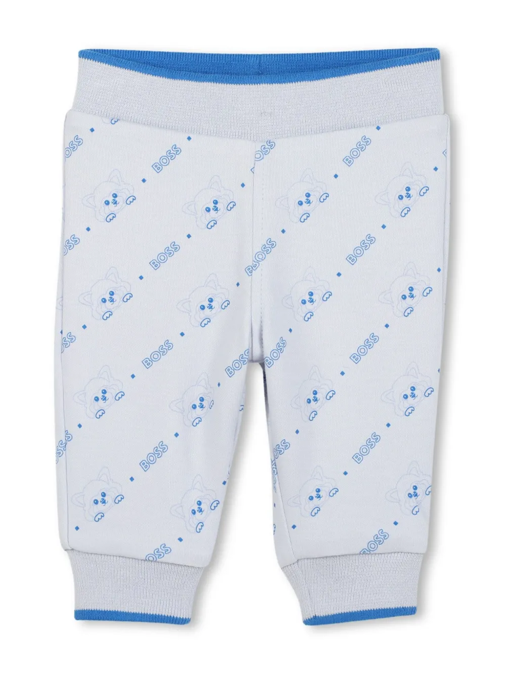 BOSS Kidswear Broek met logoprint Blauw