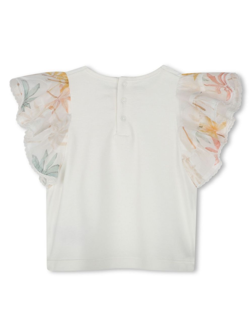 Chloé Kids ruffled cotton blouse - White