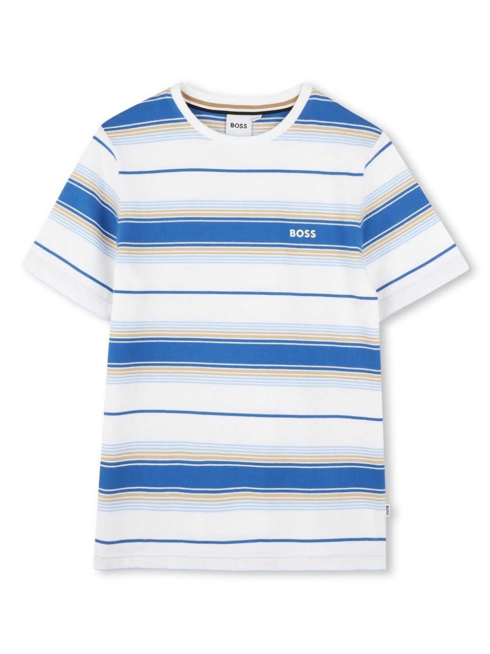 BOSS Kidswear striped cotton T-shirt - White