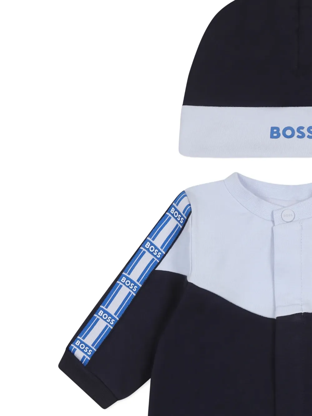 BOSS Kidswear Pyjama en muts met colourblocking Blauw