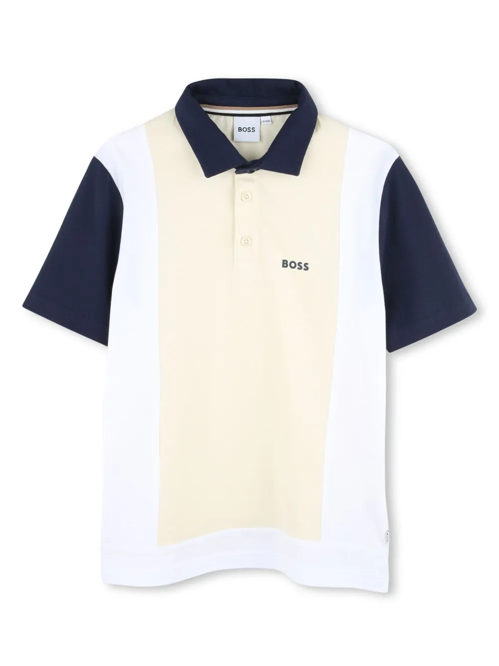 BOSS Kidswear Katoenen poloshirt met logoprint Beige