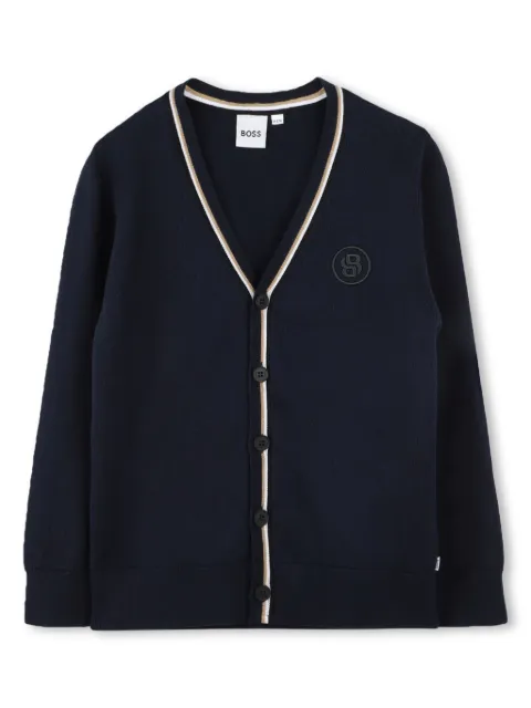 BOSS Kidswear cárdigan con logo bordado