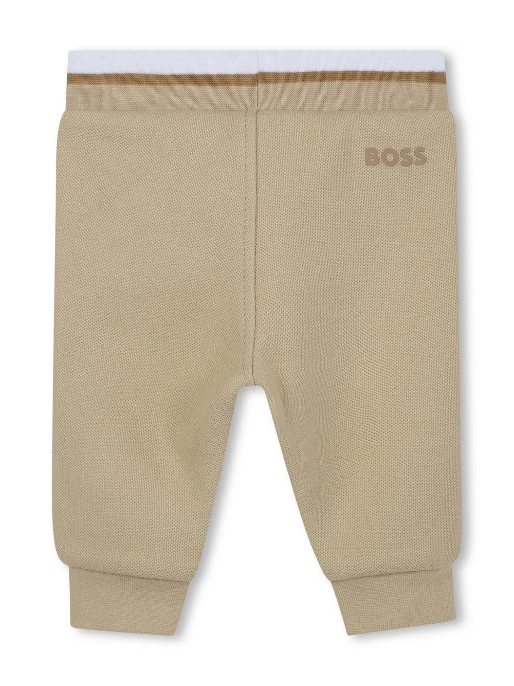 BOSS Kidswear Top vest en broek met geborduurd logo Beige