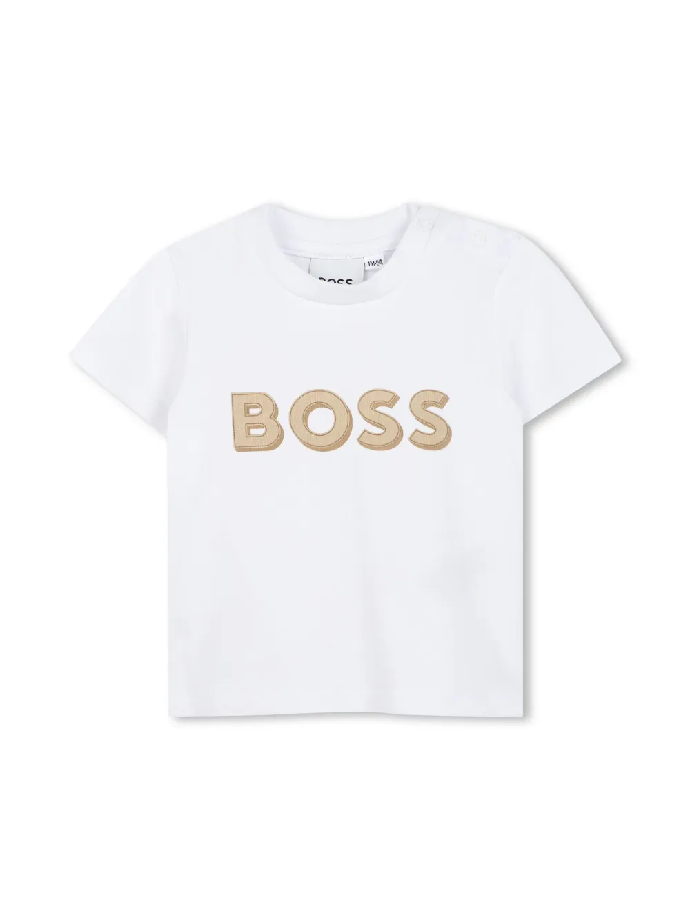 BOSS Kidswear Top vest en broek met geborduurd logo Beige