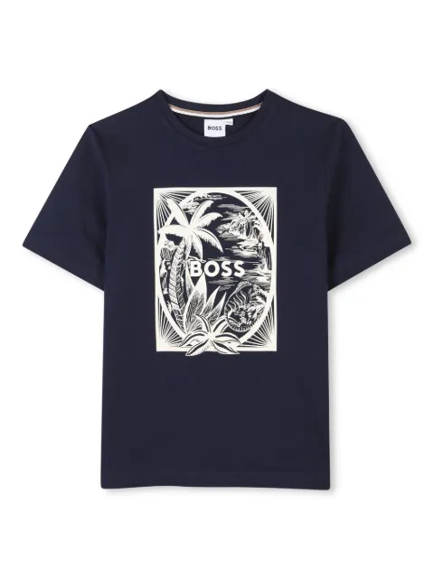 BOSS Kidswear illustration print cotton T-shirt