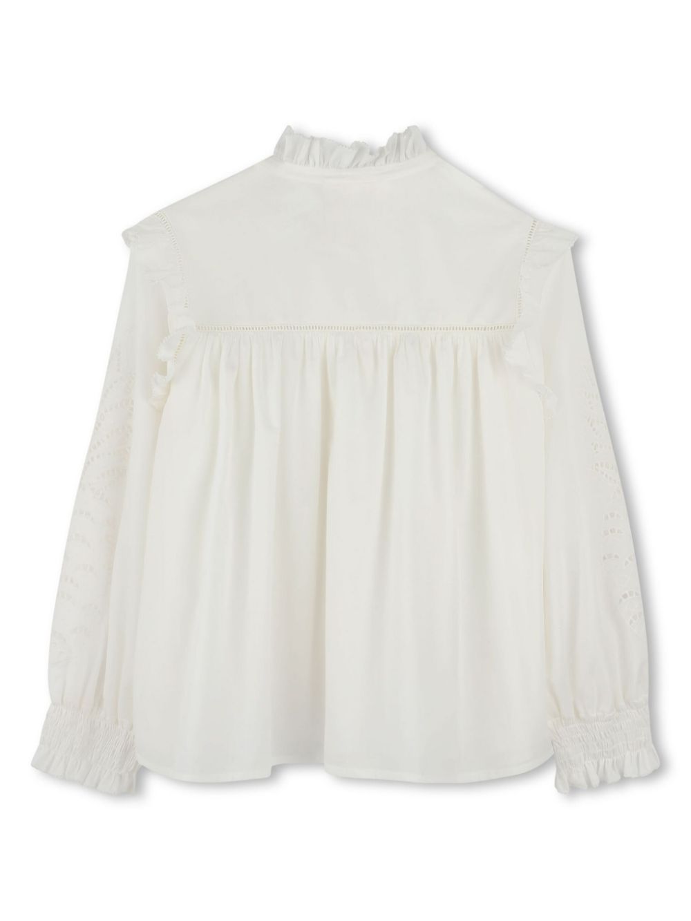 Chloé Kids Shirt met ruchekraag - Wit