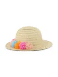 Billieblush pompom-embellished sun hat - Neutrals