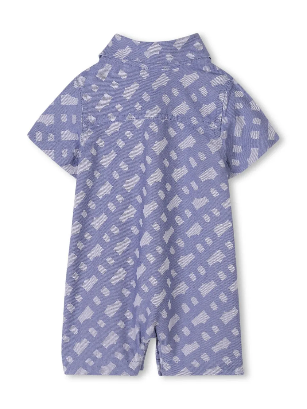 BOSS Kidswear Romper en muts met monogram-print Blauw