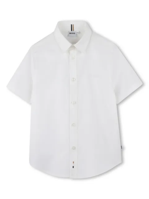 BOSS Kidswear logo-embroidered cotton shirt