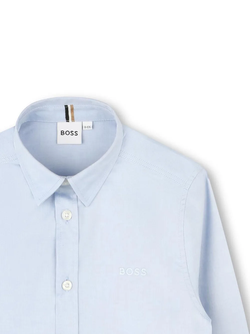 BOSS Kidswear Katoenen shirt Blauw