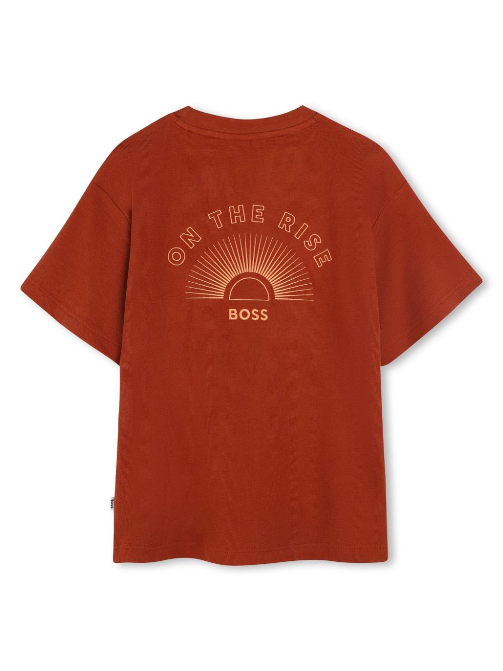 BOSS Kidswear T-shirt met geborduurd logo - Bruin