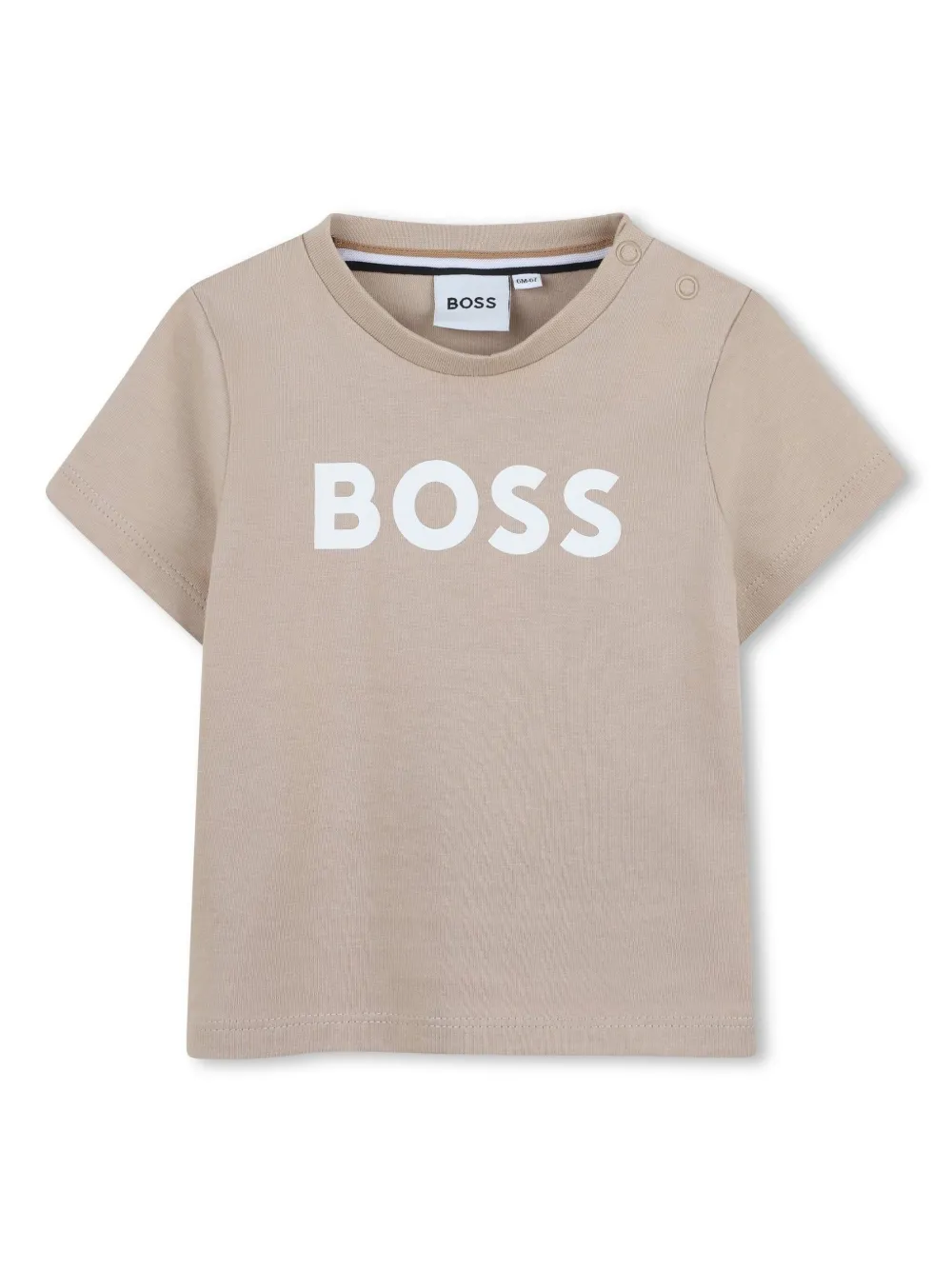 BOSS Kidswear T-shirt met logoprint Beige