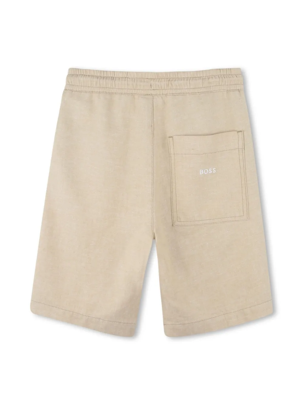 BOSS Kidswear Shorts met geborduurd logo - Beige